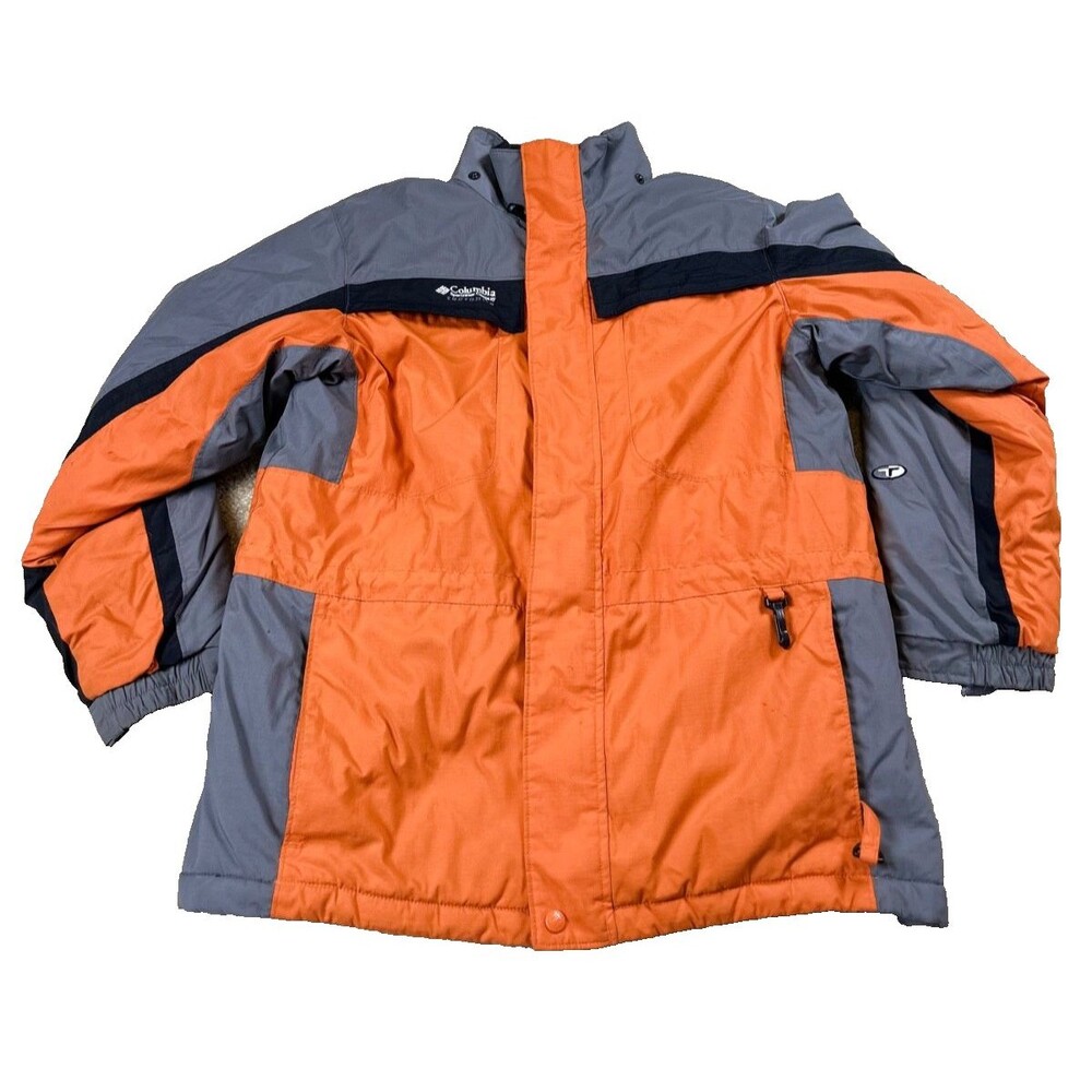 Columbia Sportswear Company Tectonite Boys Jacket 18 Orange Ski Snowboard 90's
